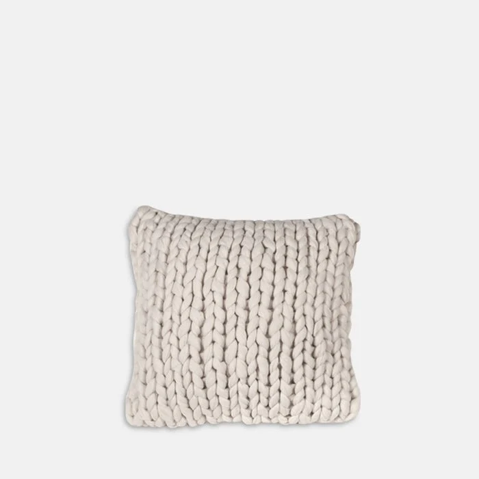 Maine Knitted Cushion - Beige - Image 4