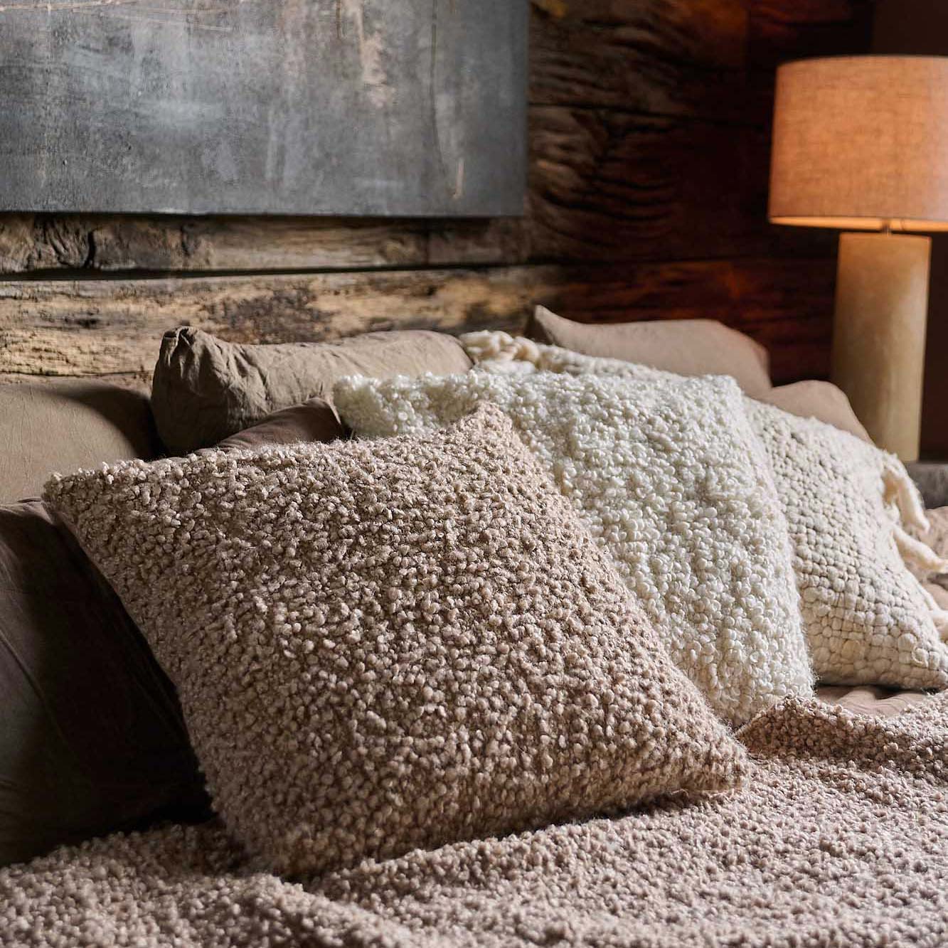 Maud Boucle Cushion, Taupe - Image 2