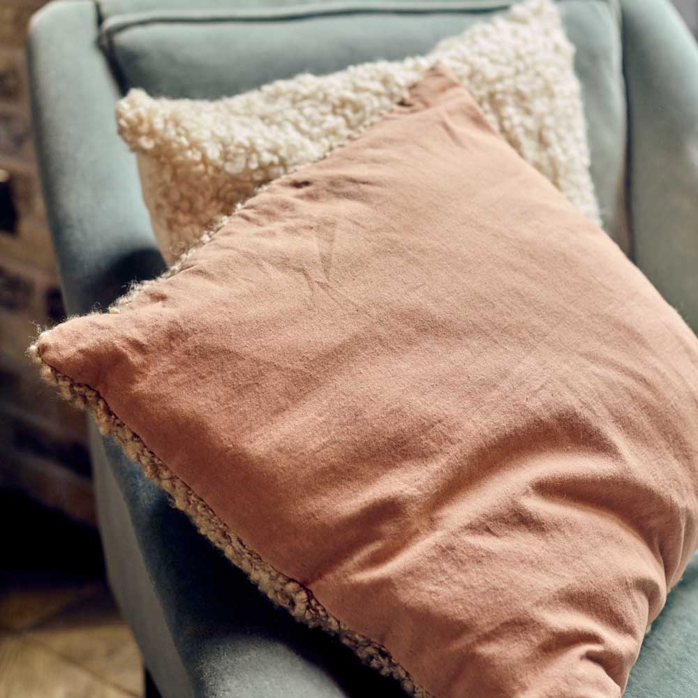 Maud Boucle Cushion, Taupe - Image 5