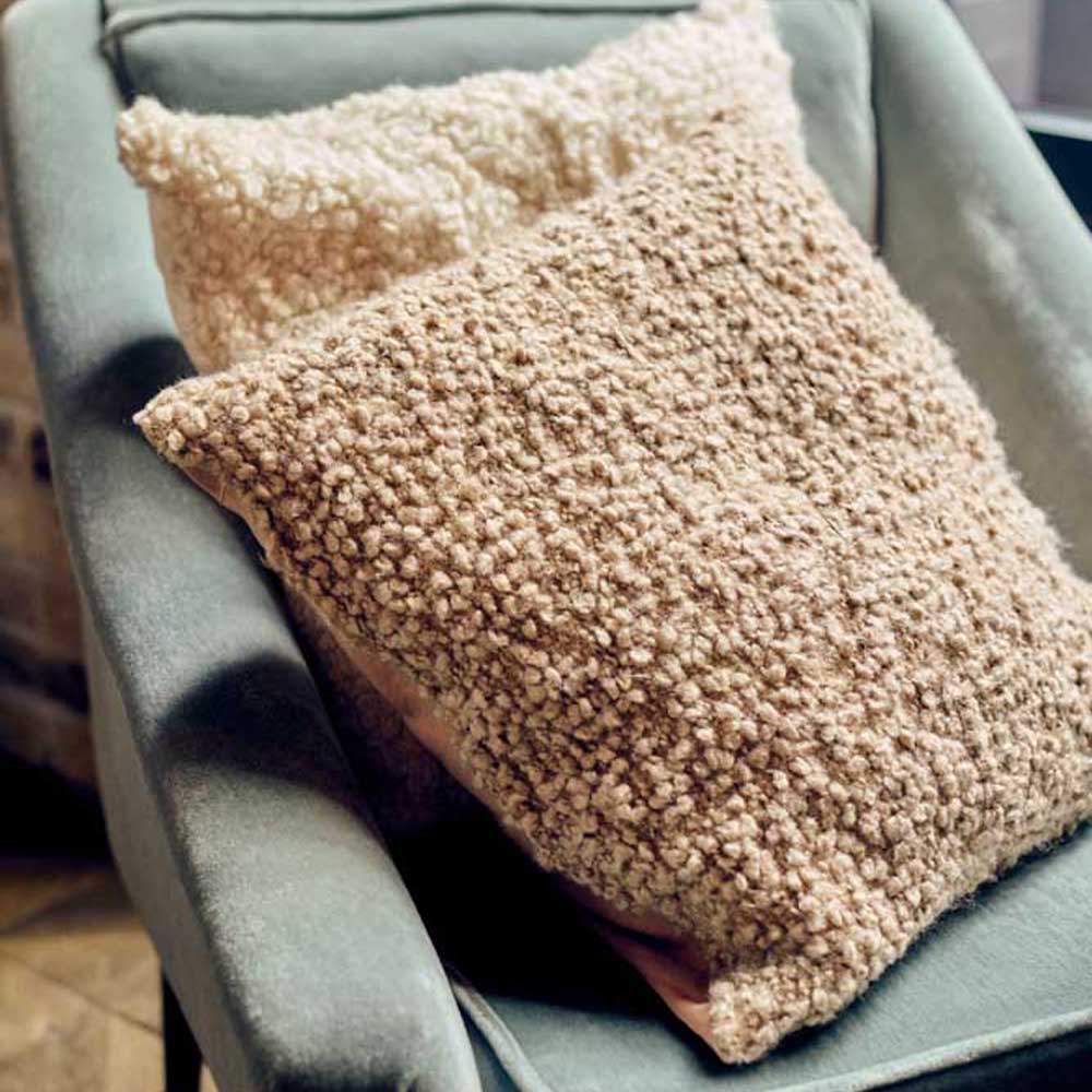 Maud Boucle Cushion, Taupe - Image 6