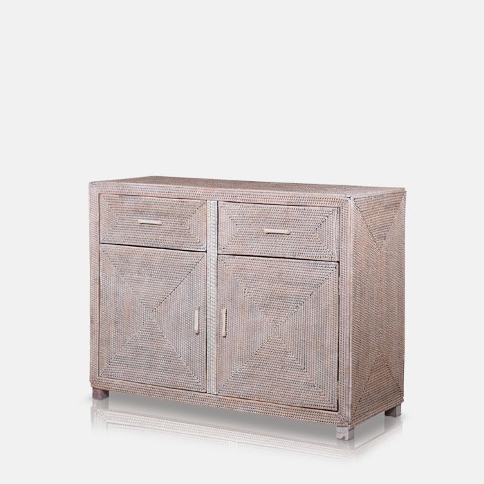 Merida White-Wash Rattan Cabinet - Image 4
