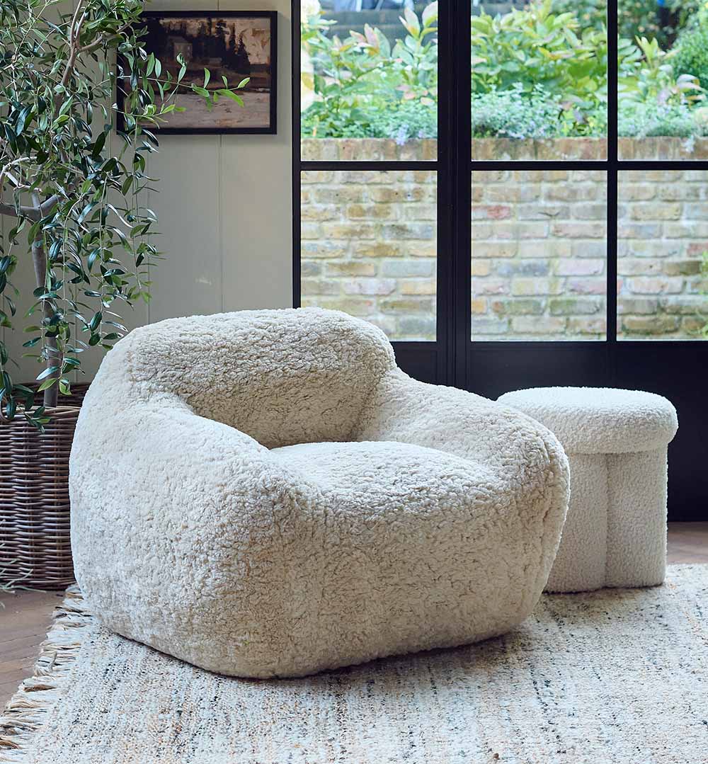 Monroe Faux Shearling Armchair - Image 2
