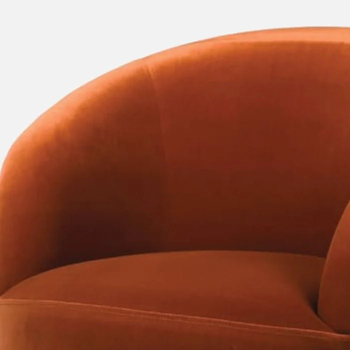 Moore Rust Velvet Armchair - Image 3