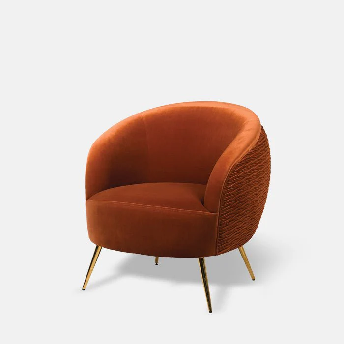 Moore Rust Velvet Armchair - Image 4