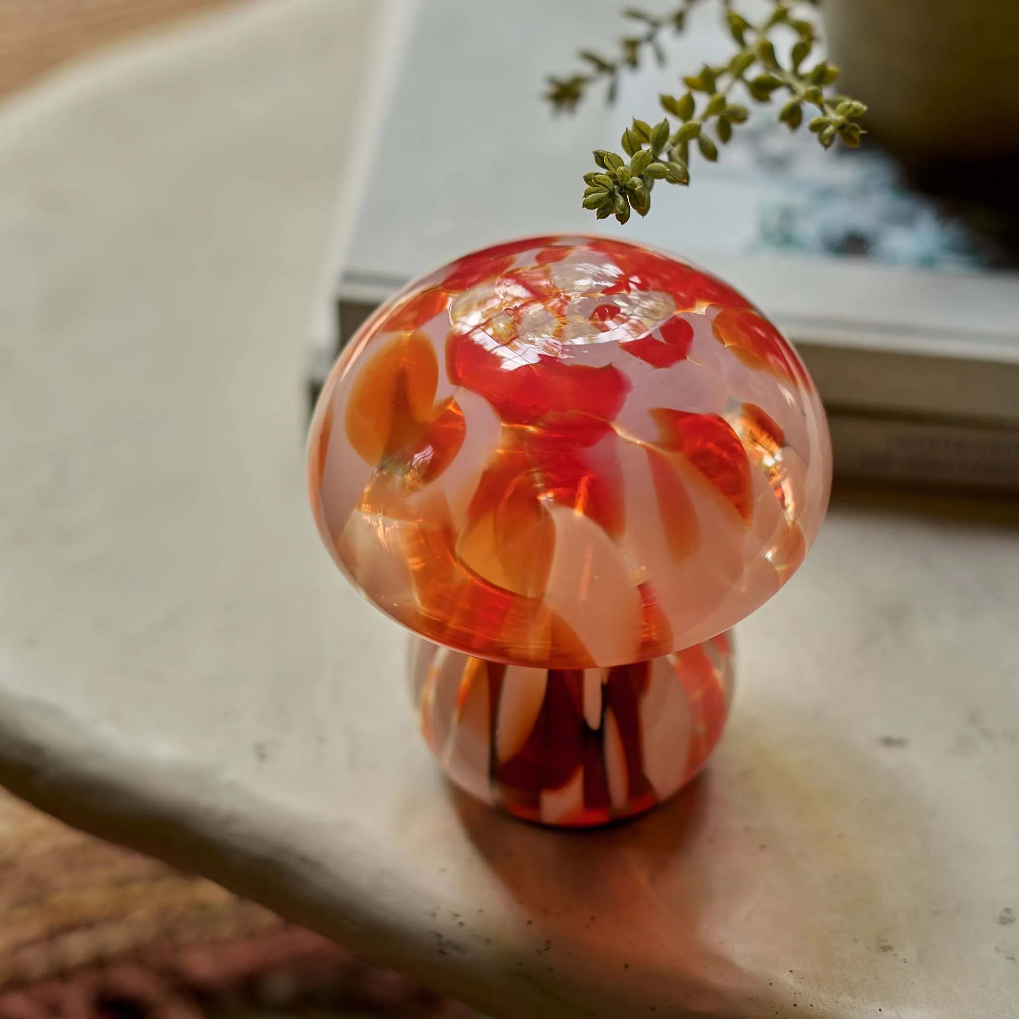 Mushroom Portable Table Lamp, Coral - Image 5