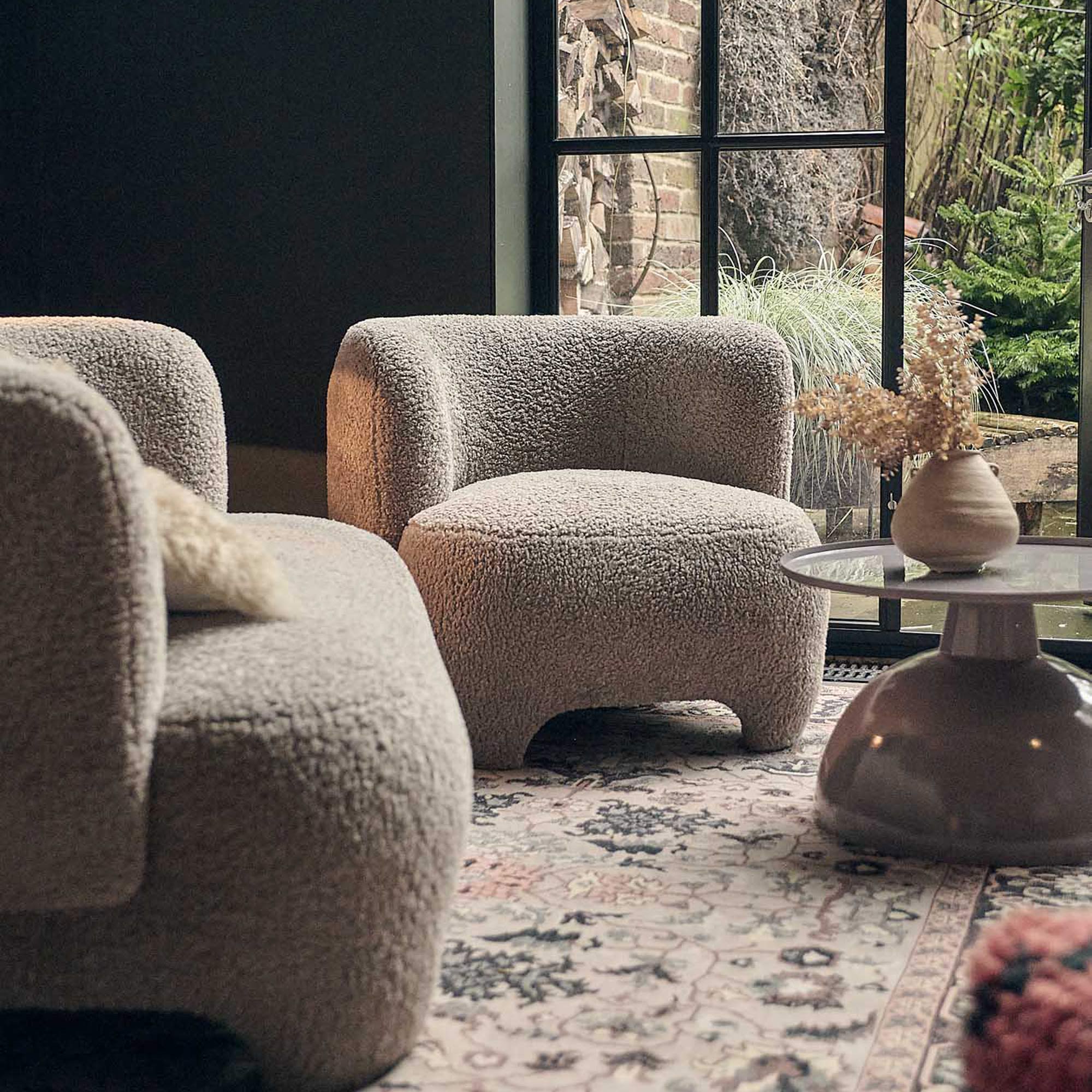 Nadia Curved Armchair, Taupe - Image 2