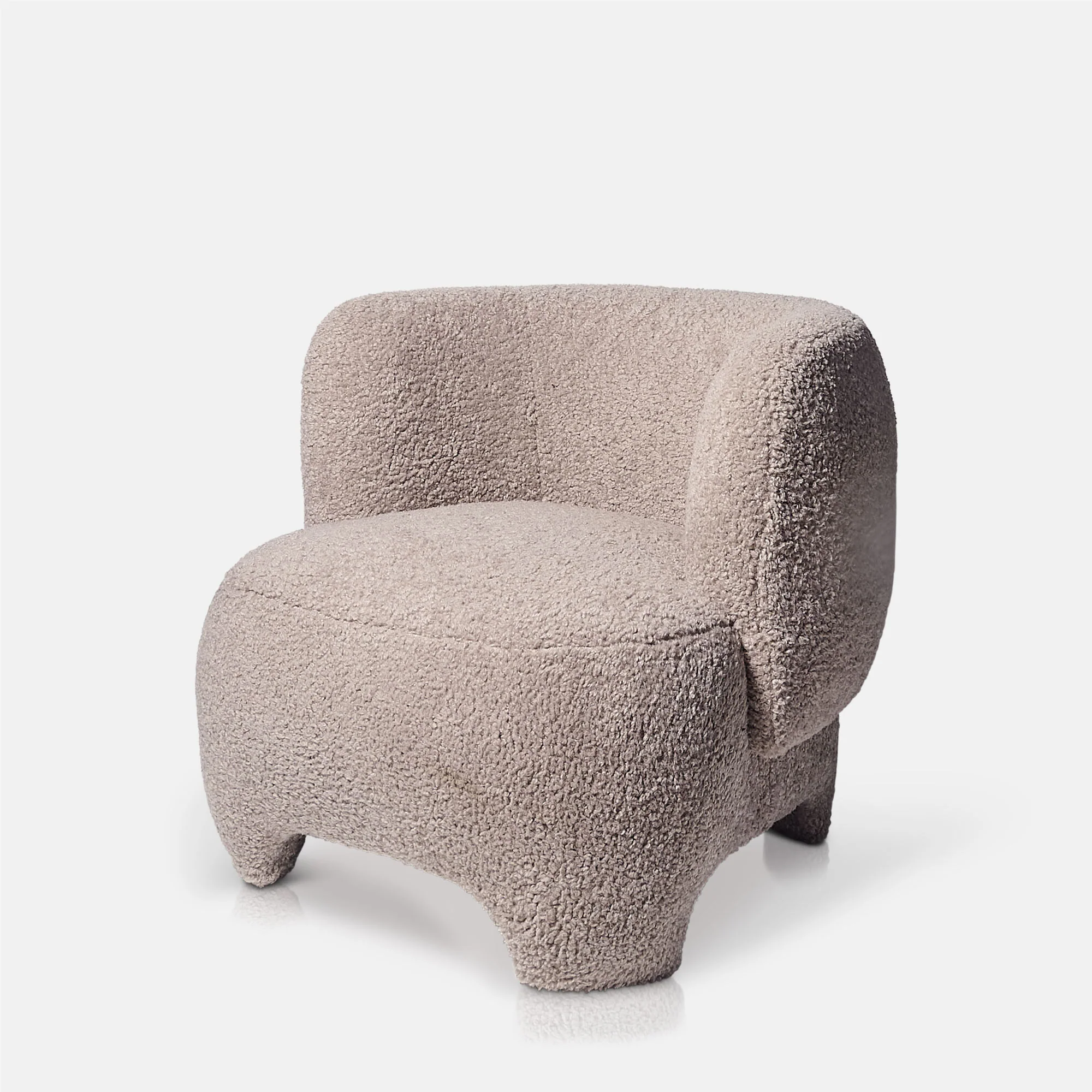 Nadia Curved Armchair, Taupe - Image 4