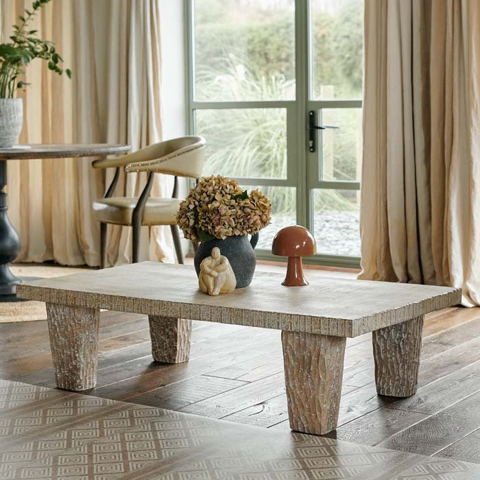 Nagano Carved Wooden Coffee Table