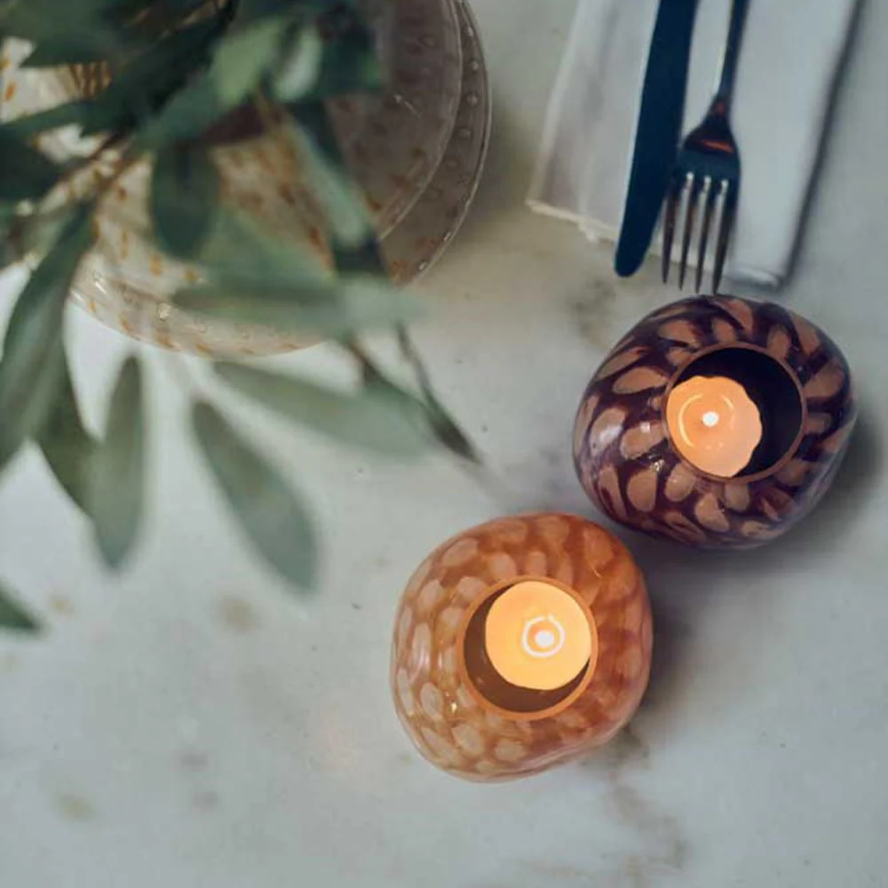 Nila Glass Candle Holder - Wine - Image 7