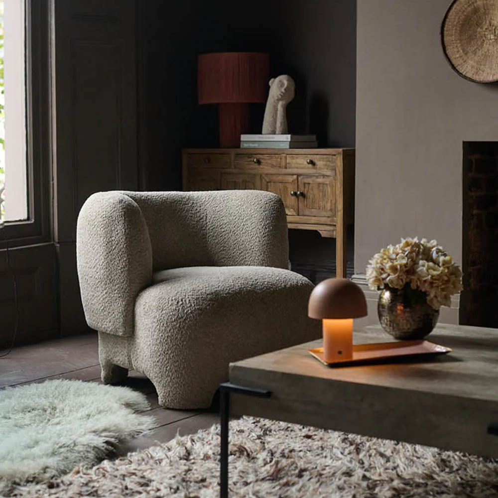 Nola Boucle Armchair, Beige - Image 2