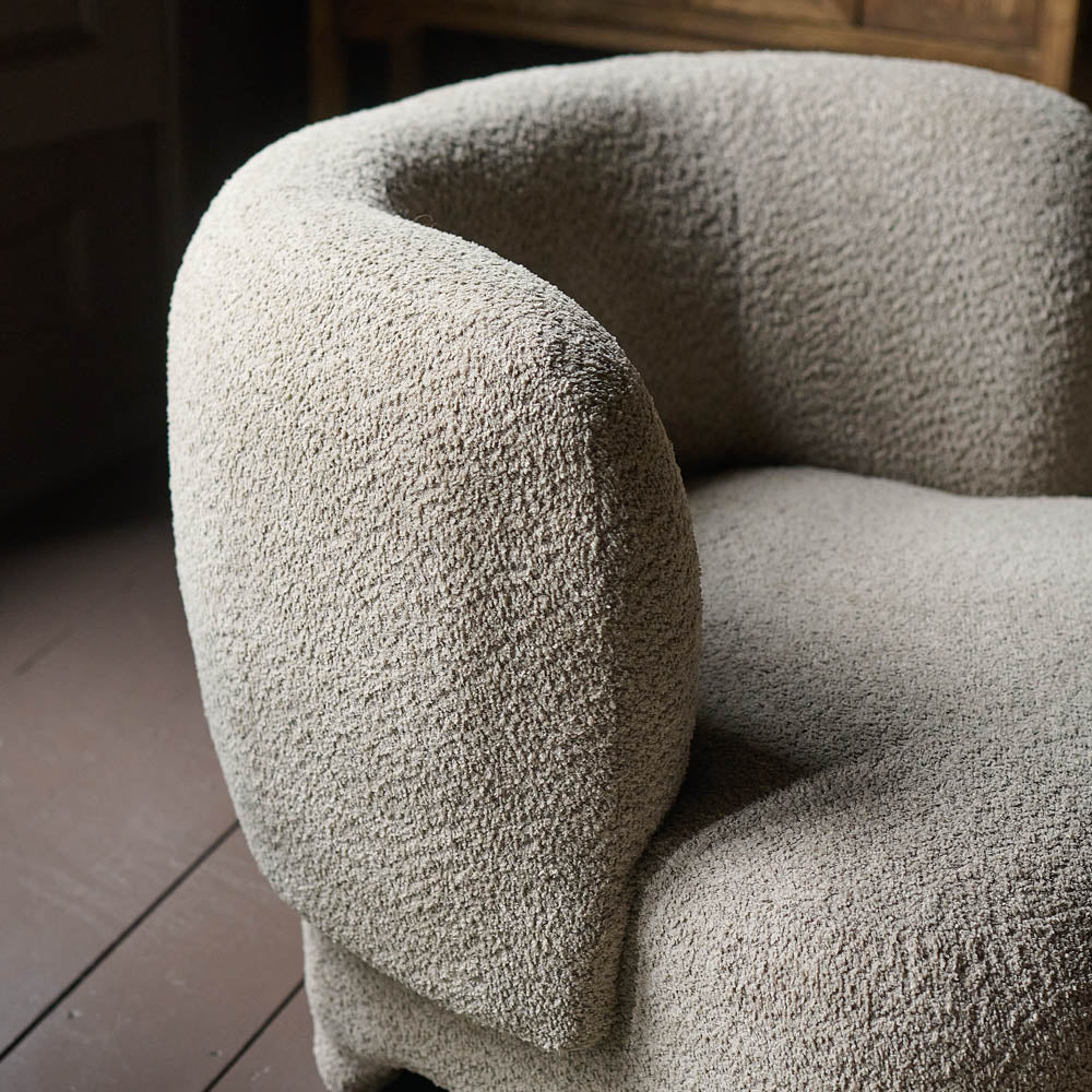 Nola Boucle Armchair, Beige - Image 3