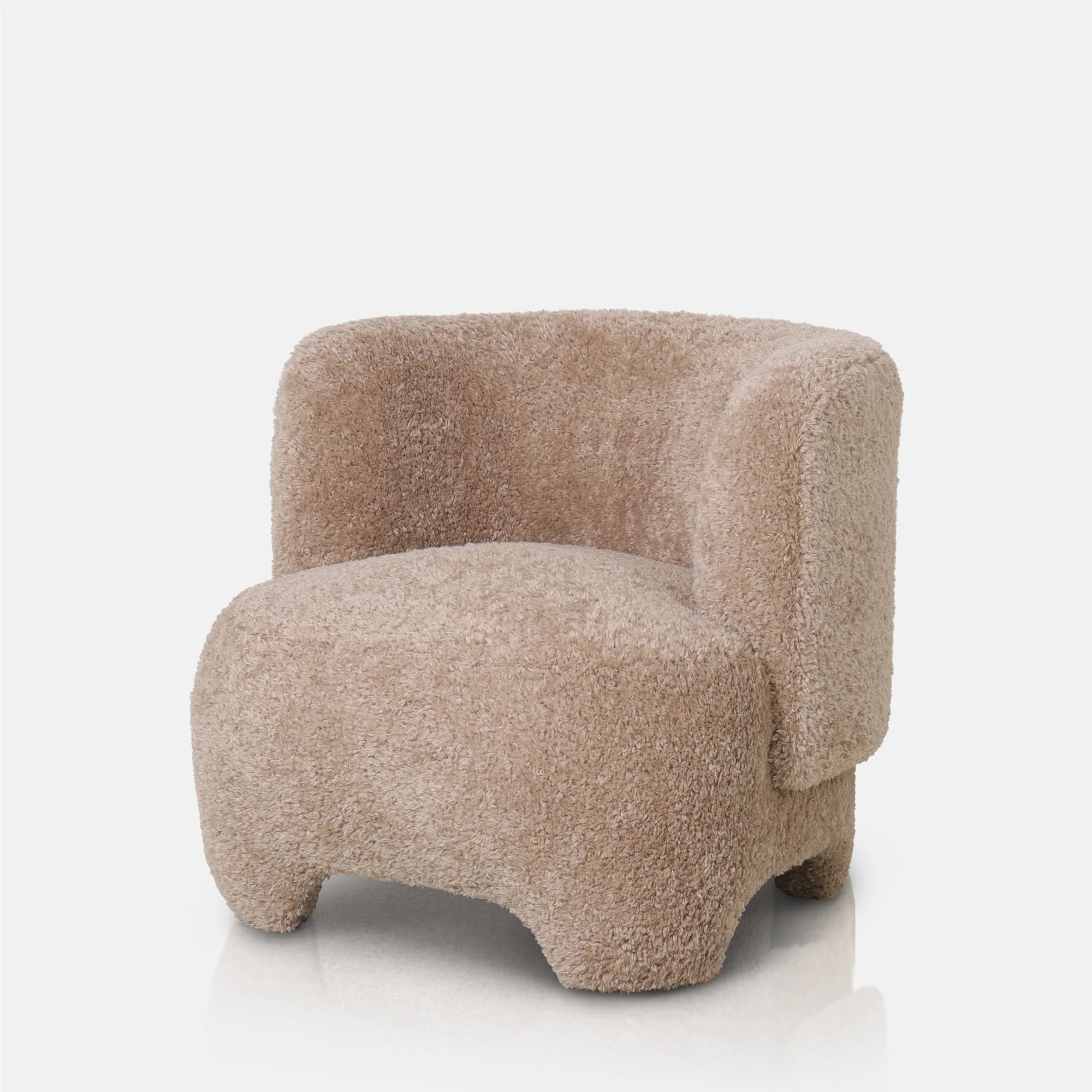 Nola Faux Shearling Armchair, Beige - Image 4