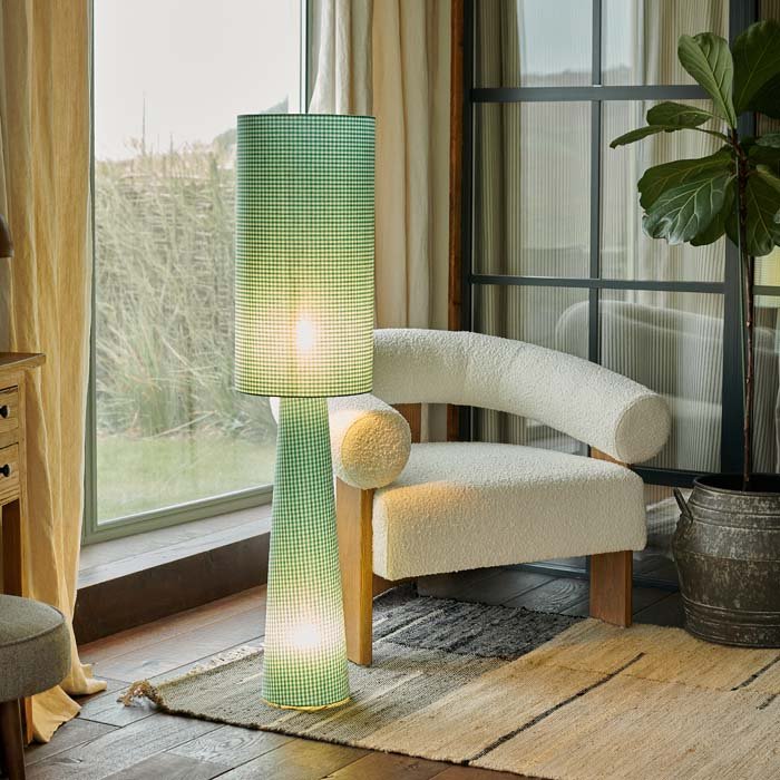 Rylan Floor Lamp, Green Gingham - Image 2