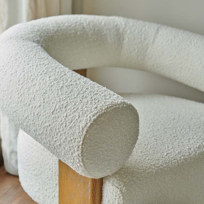 Ryton Cream Boucle Armchair - Image 3