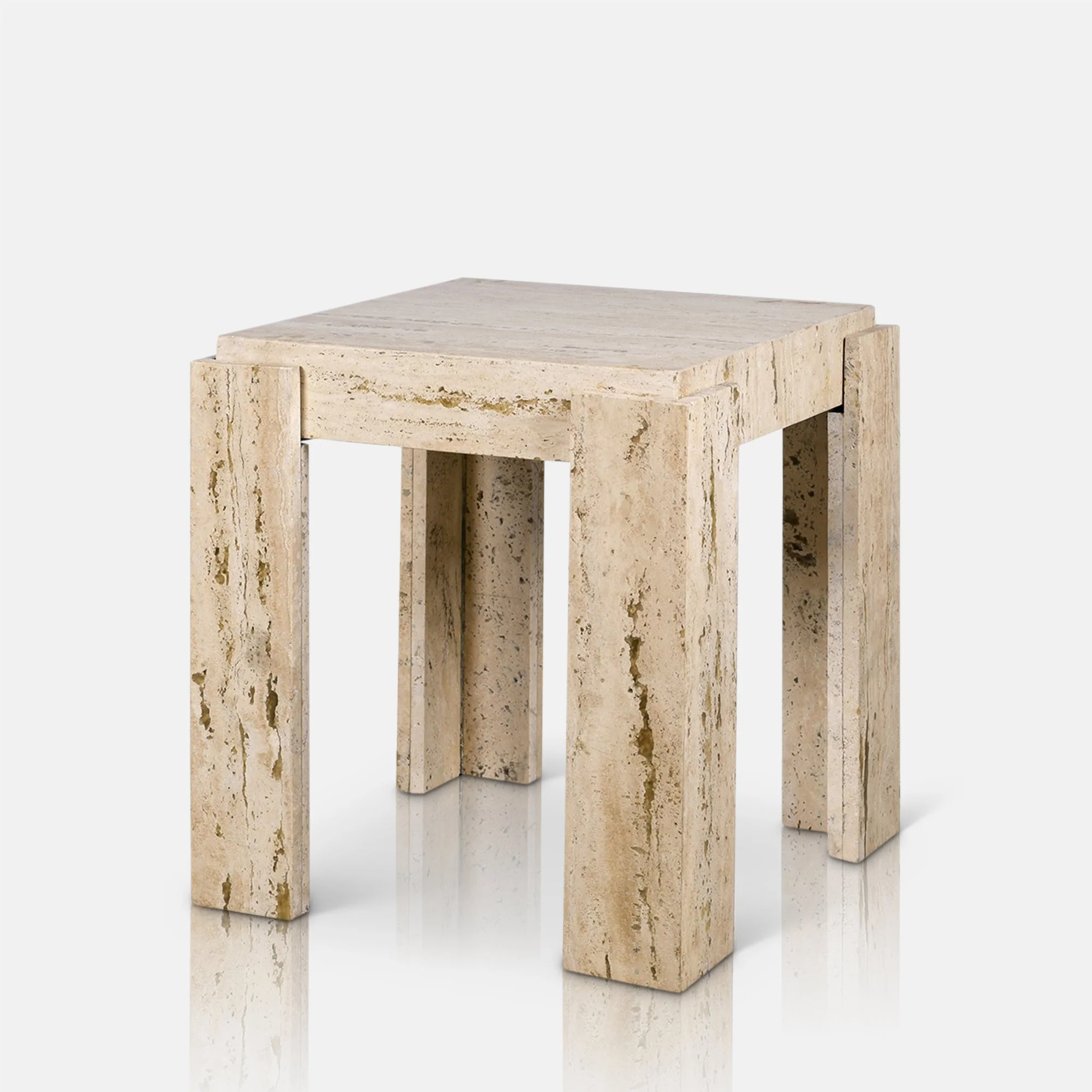 Santa Travertine Side Table - Image 4