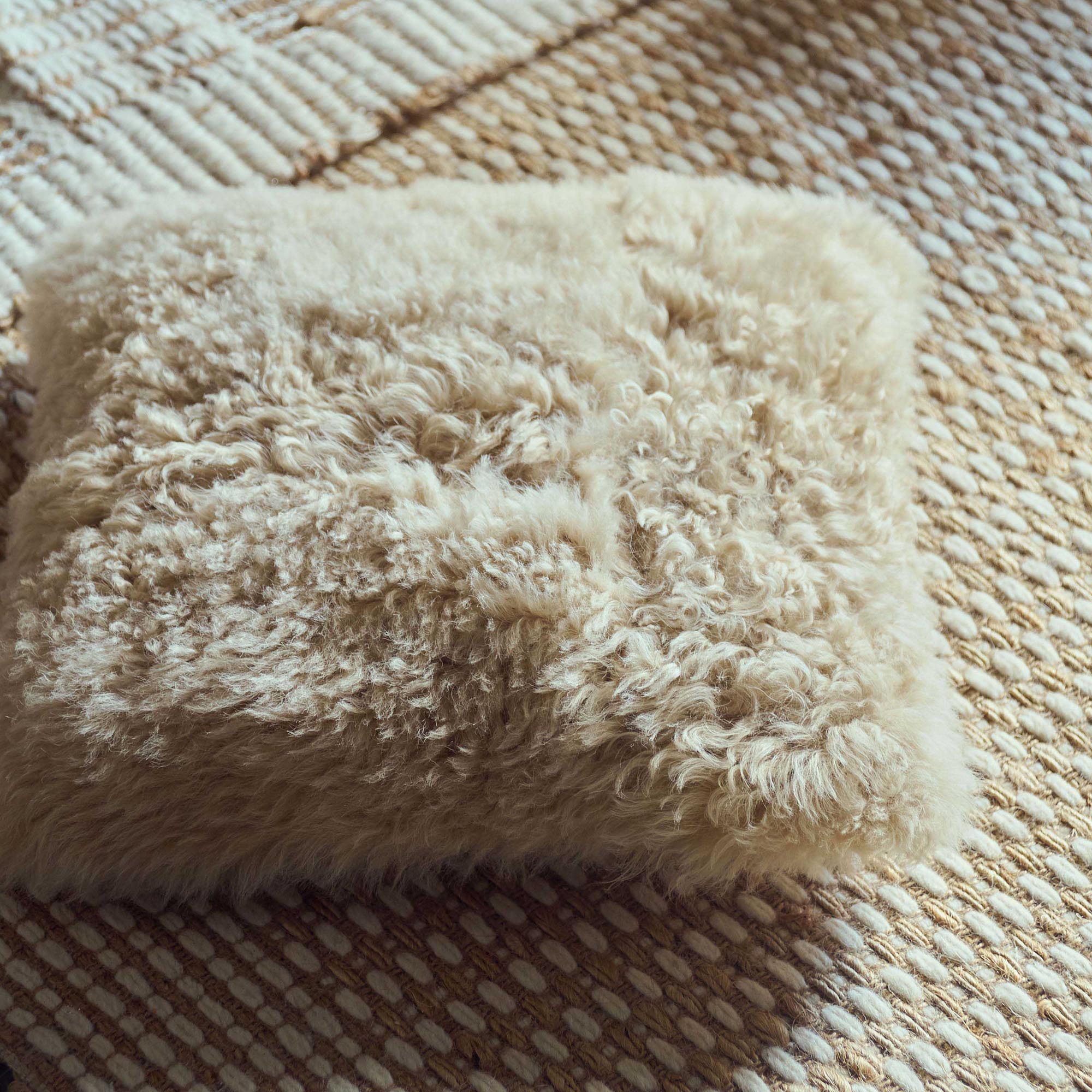 Sloan Shearling Cushion, Sand - Image 3