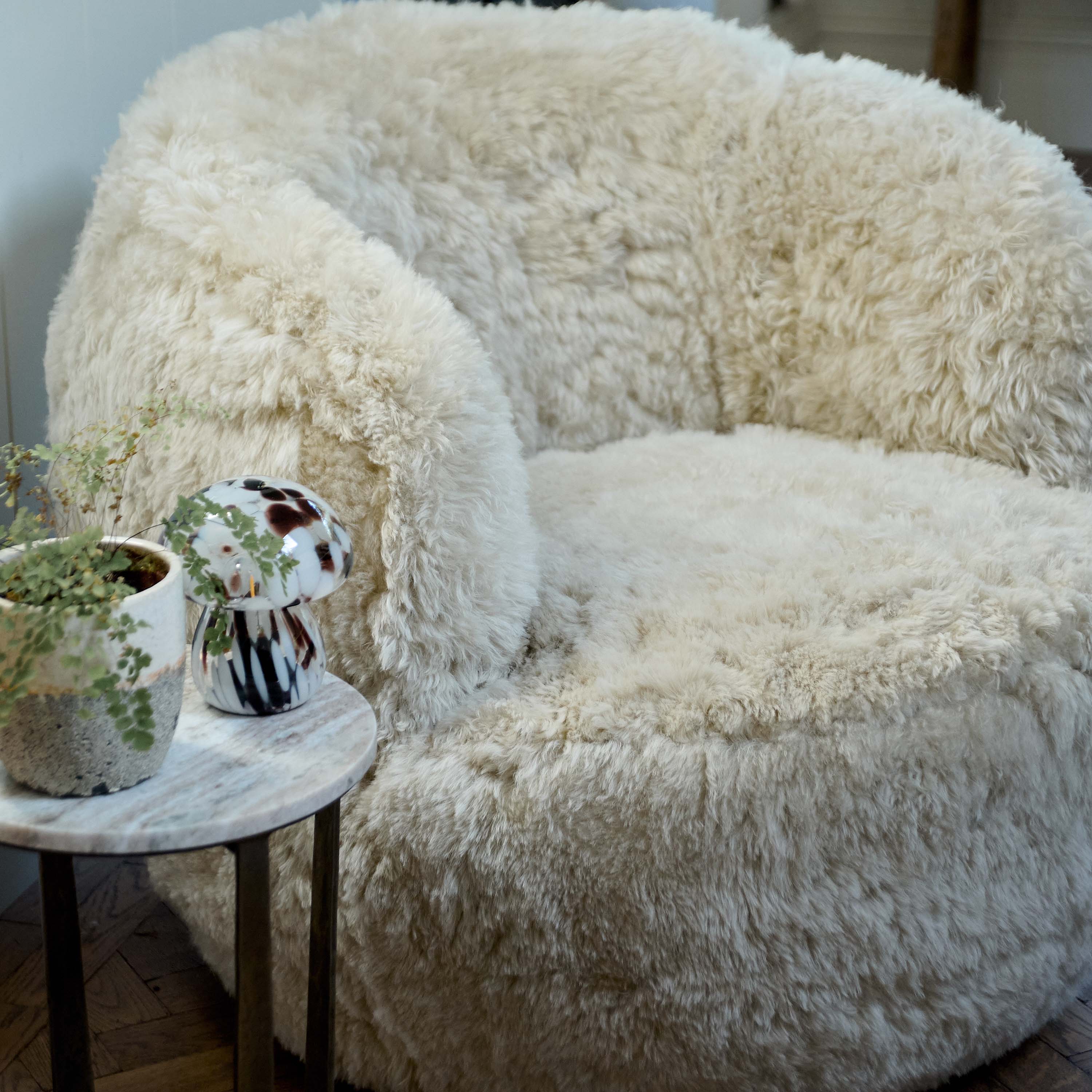Solange Sheepskin Swivel Armchair - Honey - Image 2