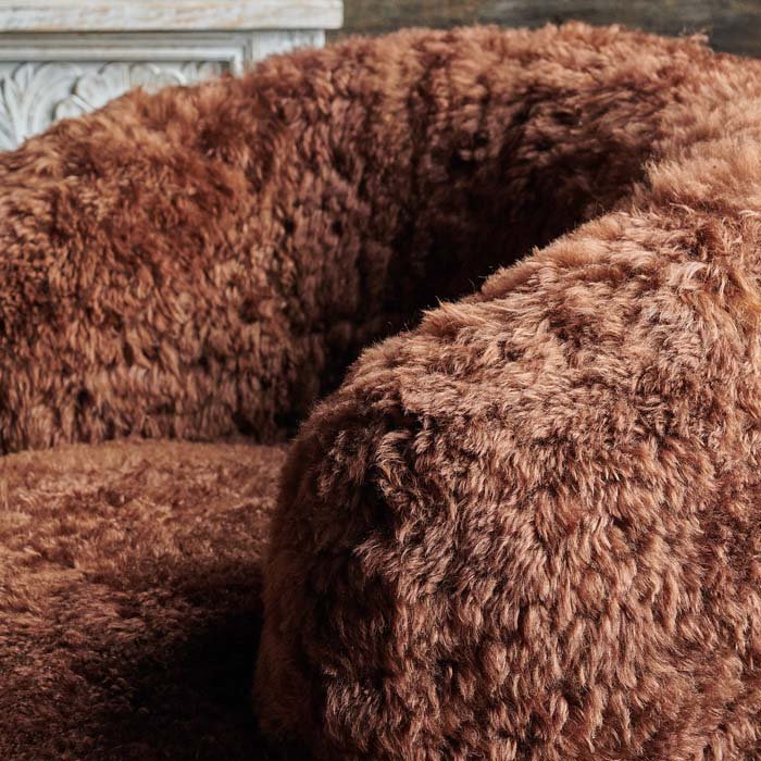 Solange Sheepskin Swivel Armchair, Chestnut - Image 3