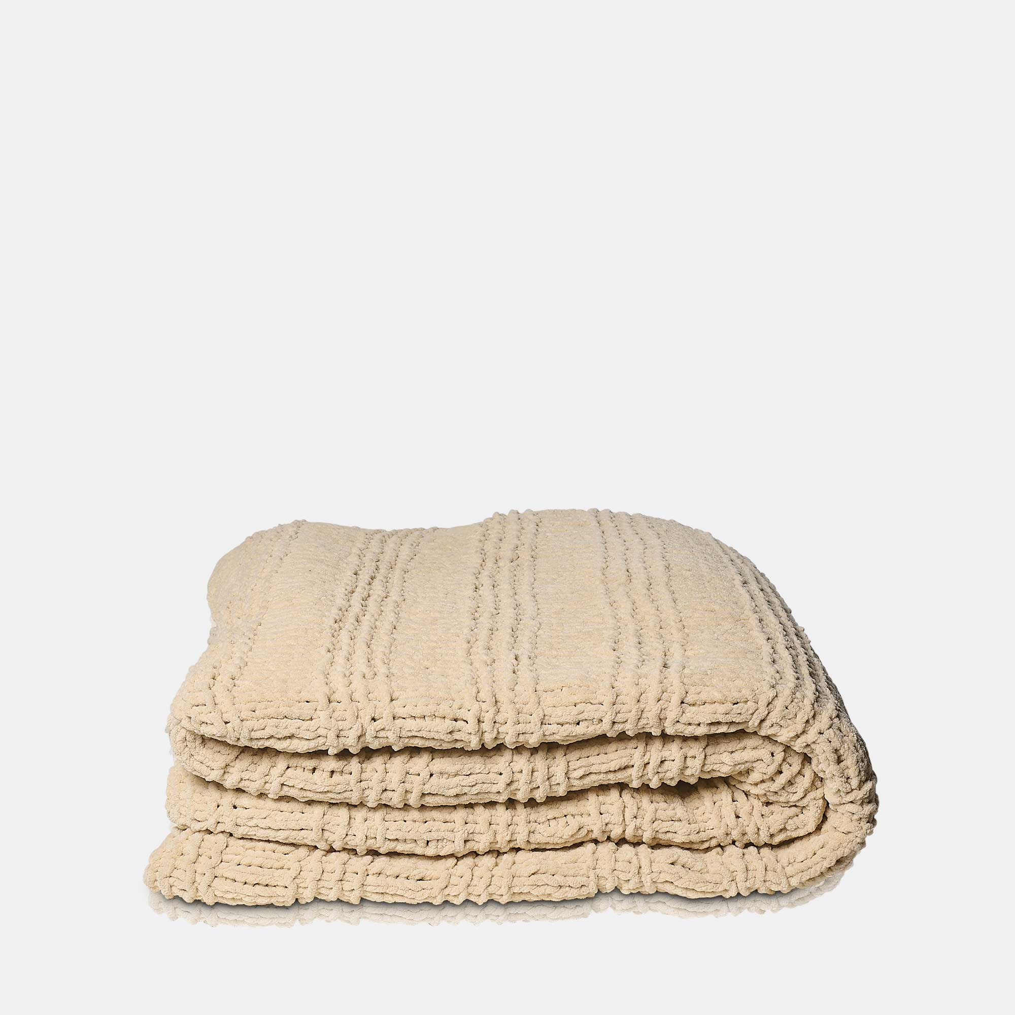 Thornton Knitted Throw, Cream - Image 4