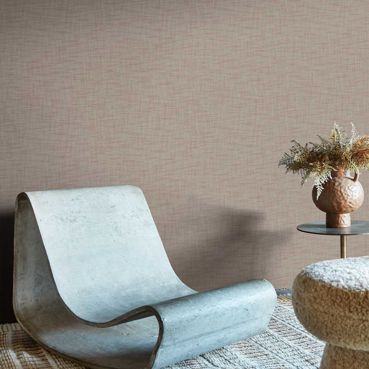 Weathered Linen Wallpaper, Stone - Image 2