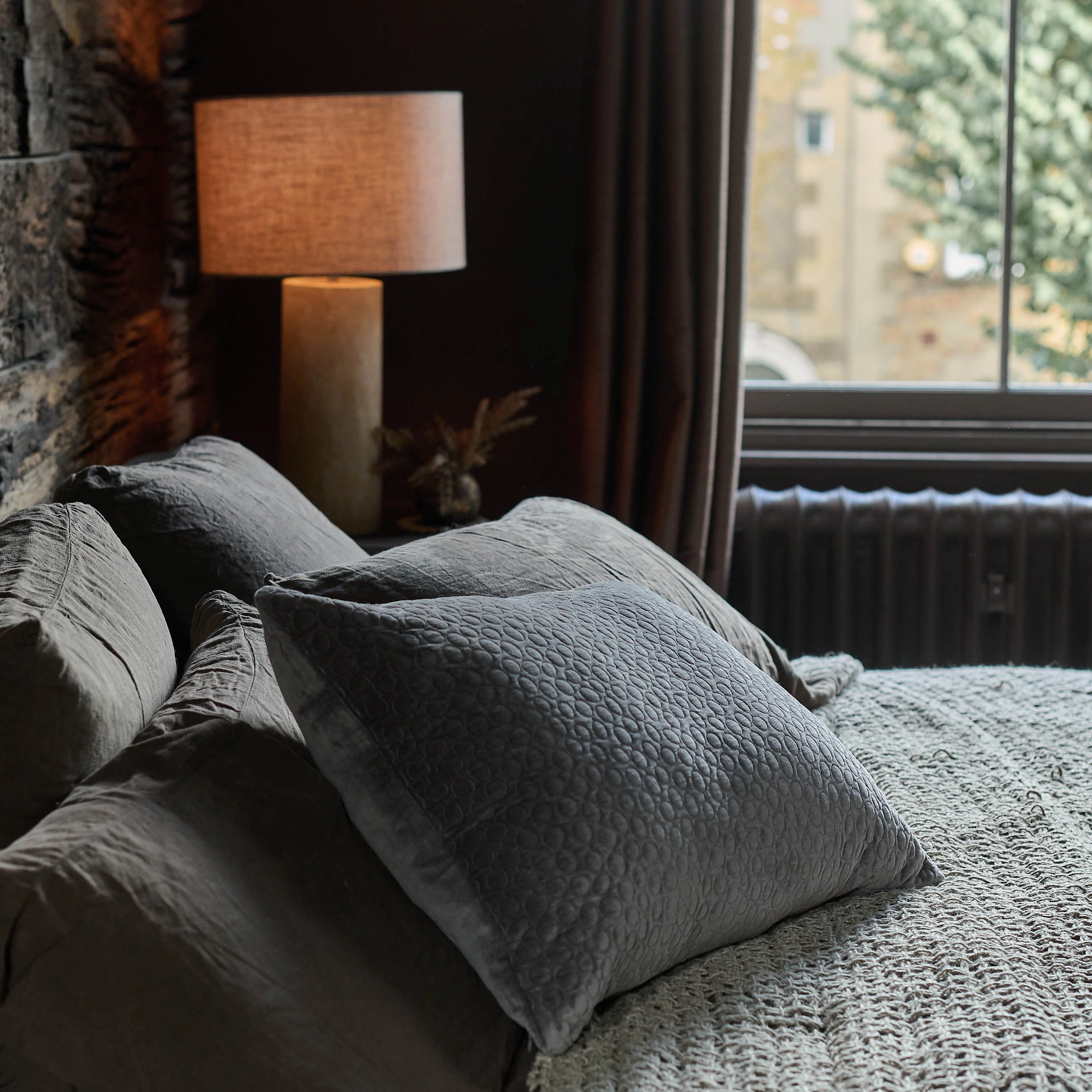 Wilson Grey Velvet Cushion